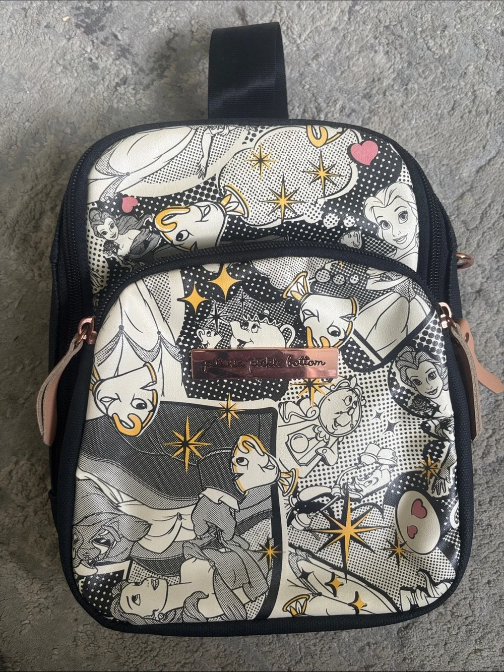 Disney Black & Cream Comic Mini Backpack with Gold Accents
